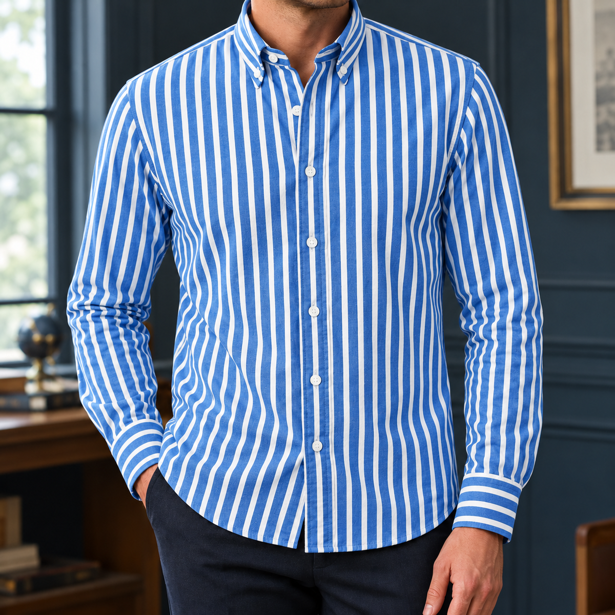 Paul Striped Shirt - Aqua