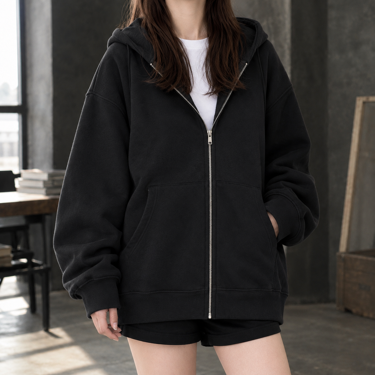 Lavinia-Mae Oversized Hoodie - Black