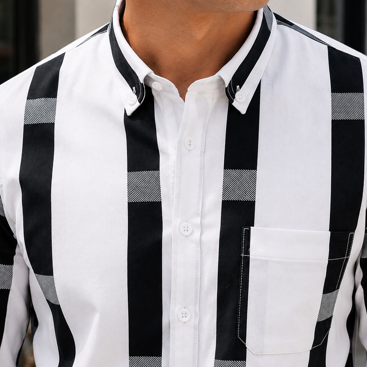 Wyatt Striped Shirt - Lead Product Detail