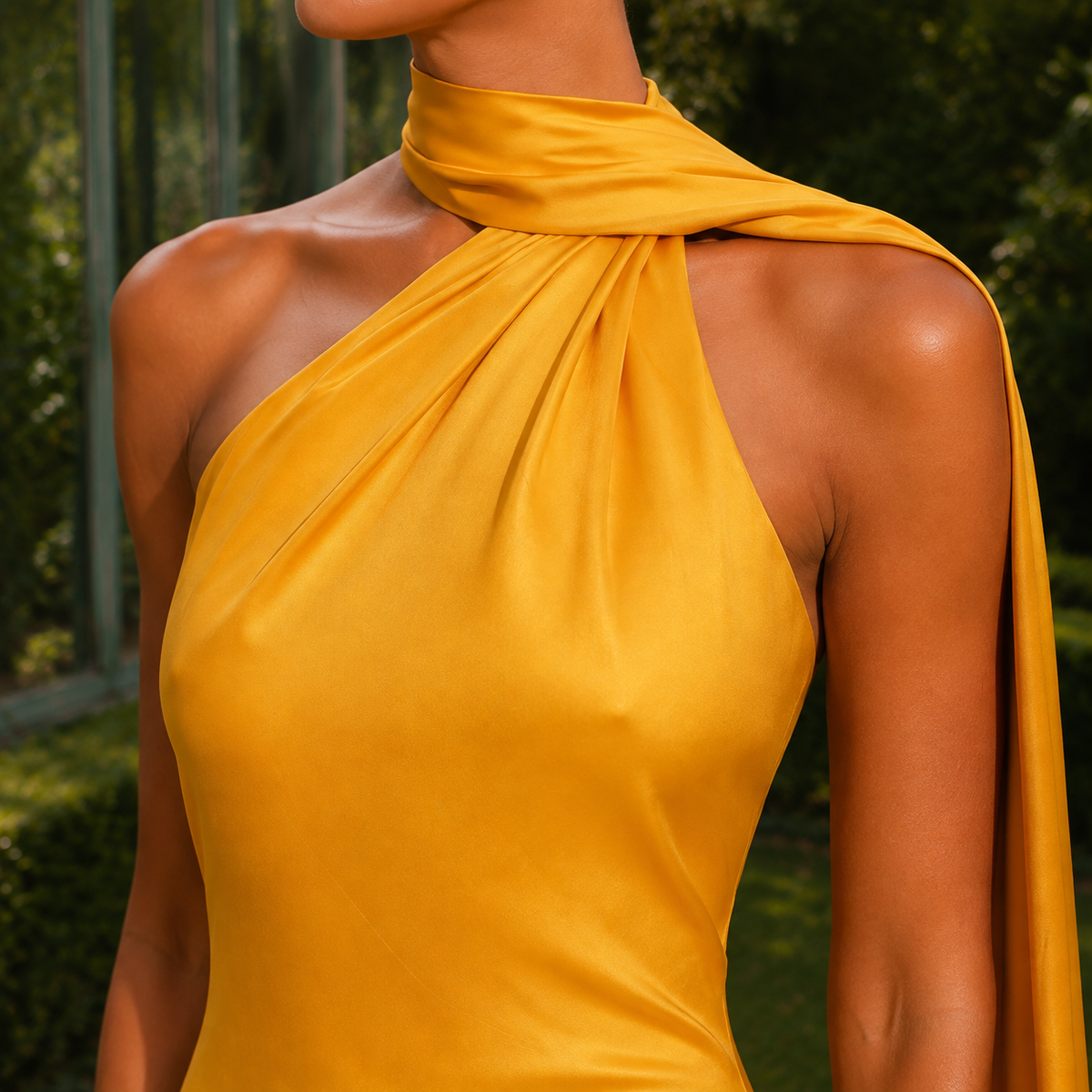 Isabeau Cape Halter Dress - Lead Product Detail