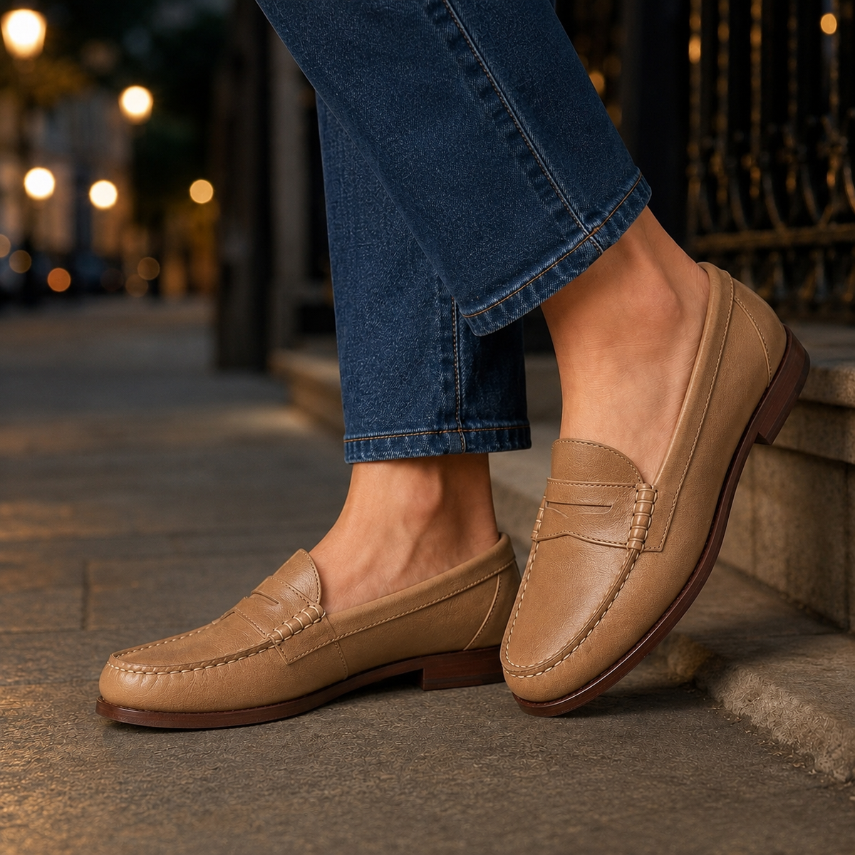 Olivieri Leather Loafers - Khaki