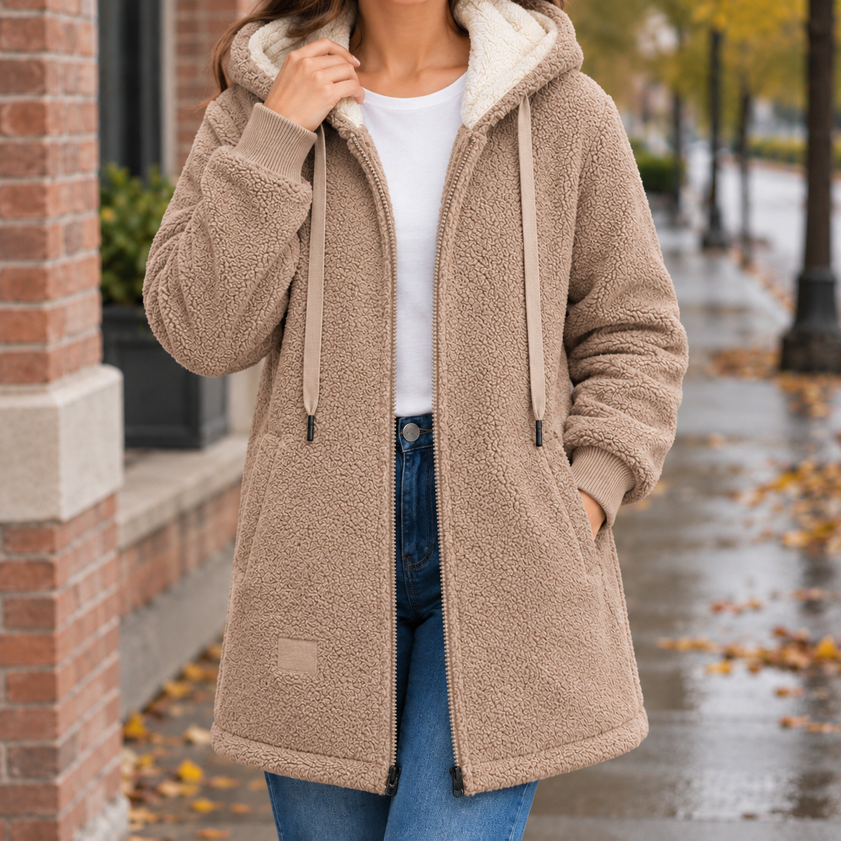 Catriona-Grace Fleece Lined Jacket - Khaki