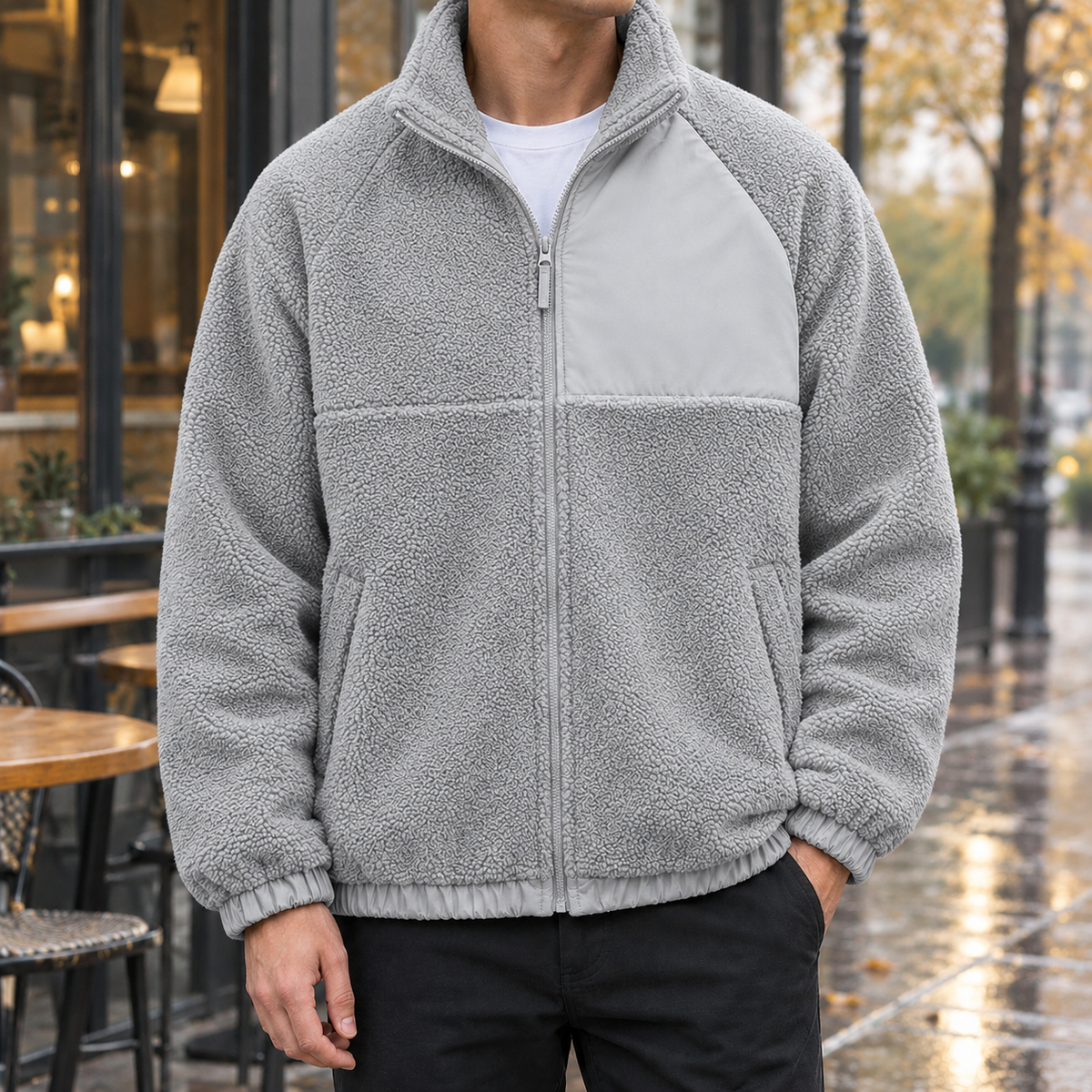 Colin Fleece Jacket - Light Gray