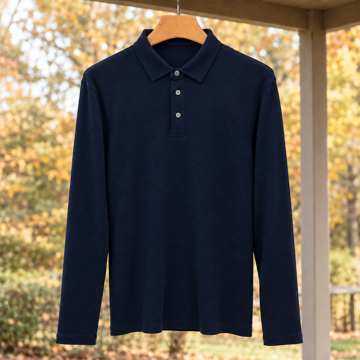 Reinhold-Cole Wool Polo Shirt - Navy Blue