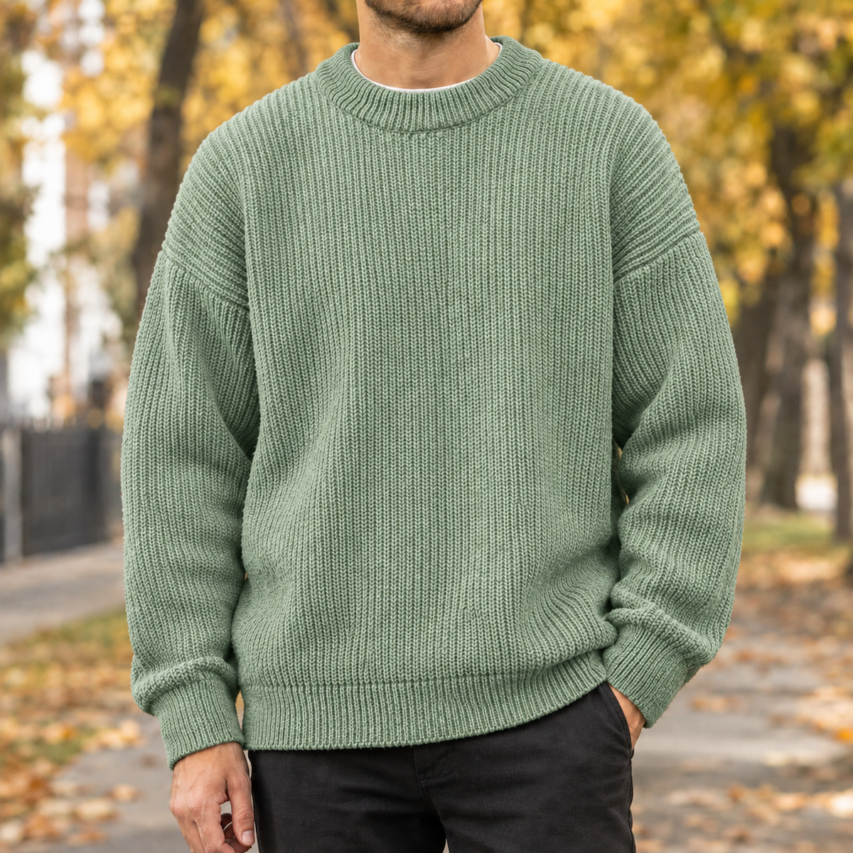 Horace Ribbed Sweater - Light Green