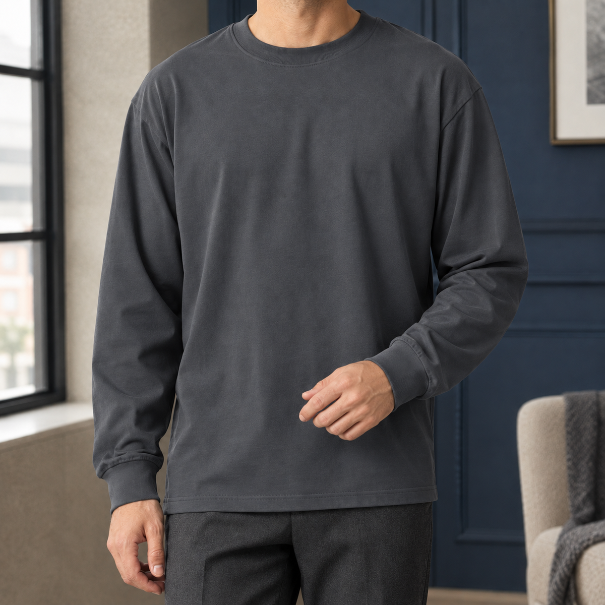 Merrick Relaxed Top - Dark Gray