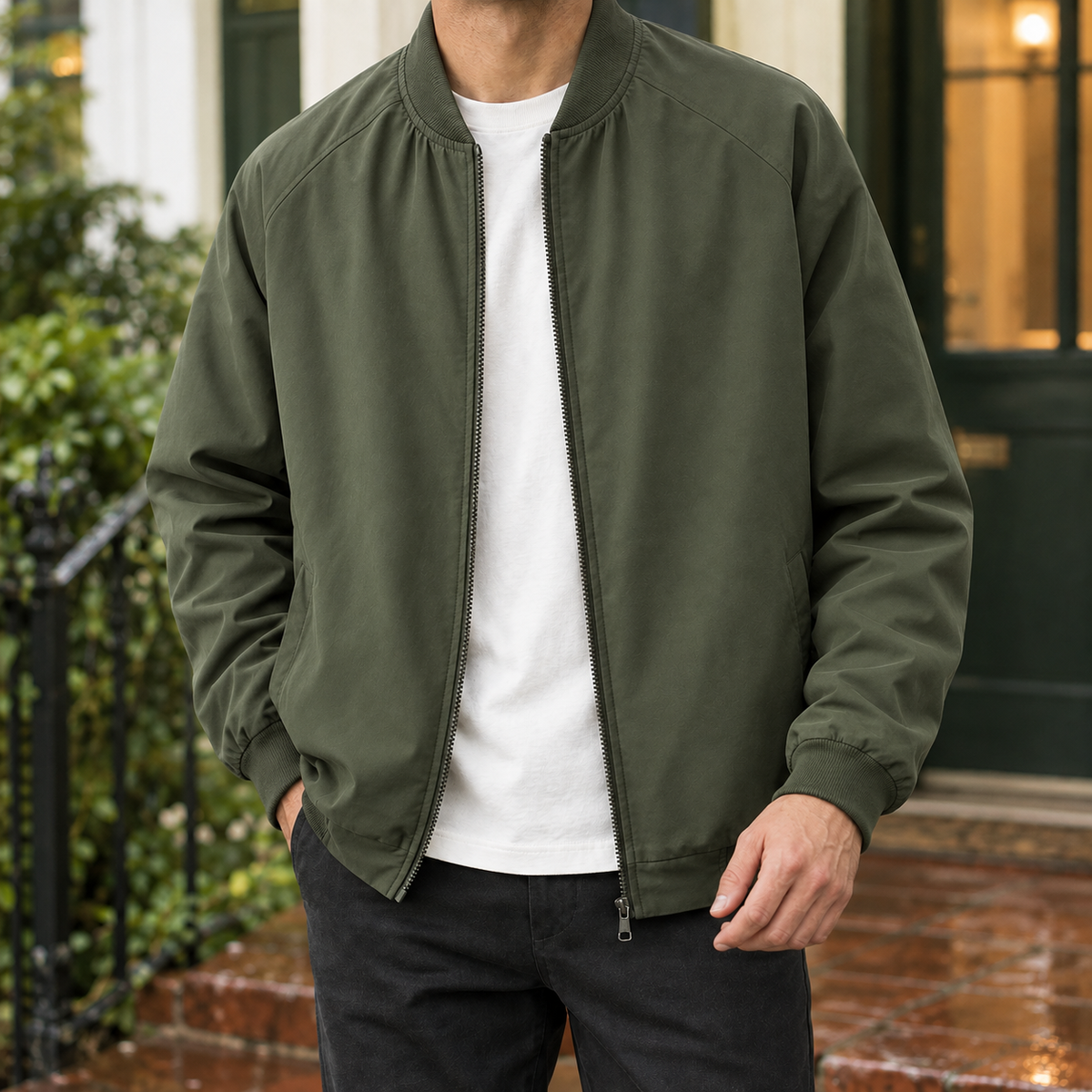 Asher Bomber Jacket - Army Green