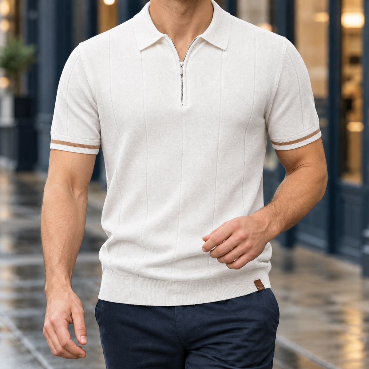 Donatien Zip Polo - White