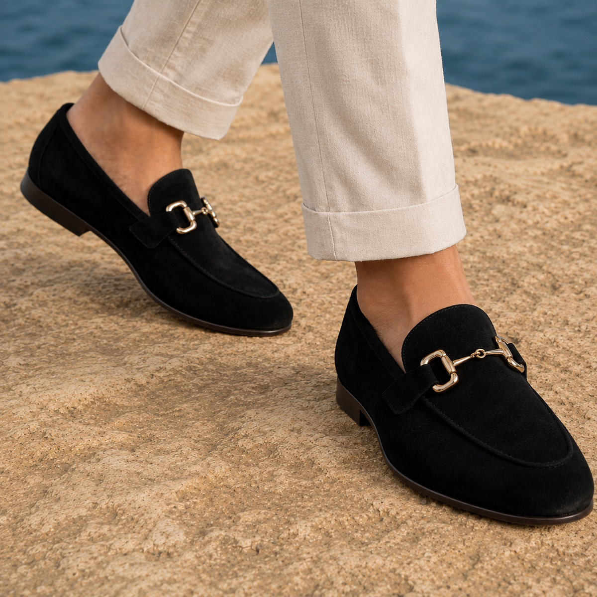 Rossetti Suede Loafers - Black