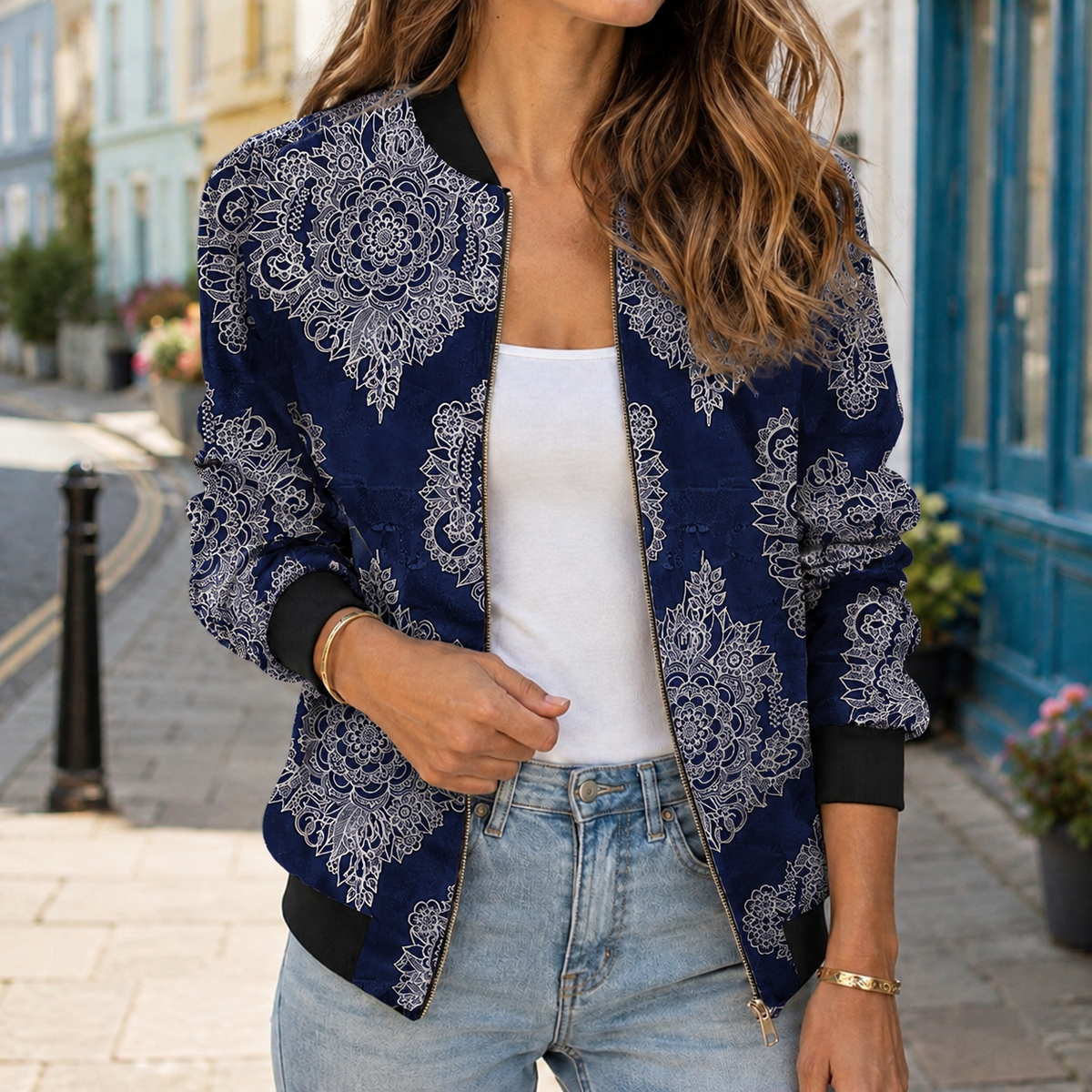 Fenna Printed Jacket - Blue