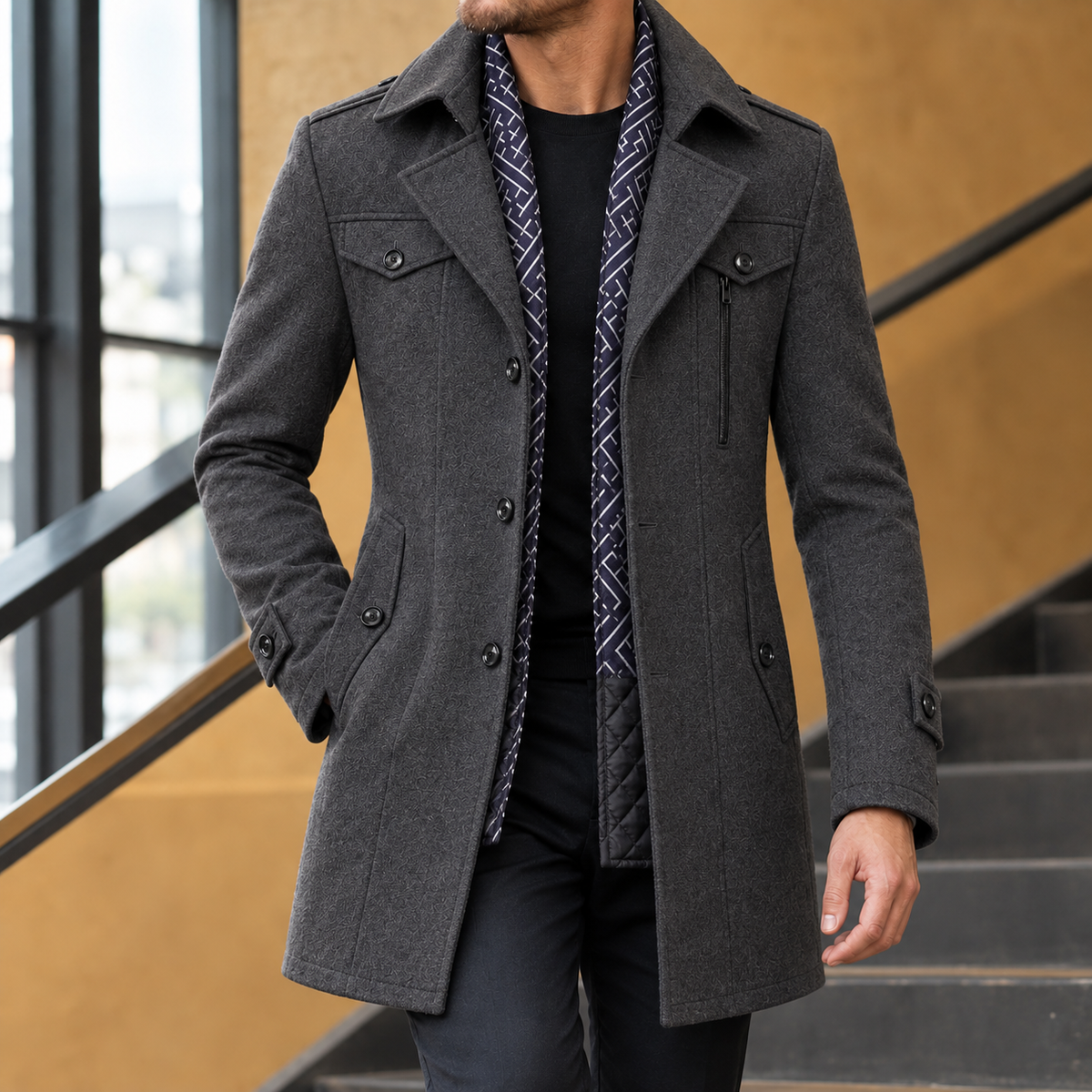 Gustav Wool Coat - Gray