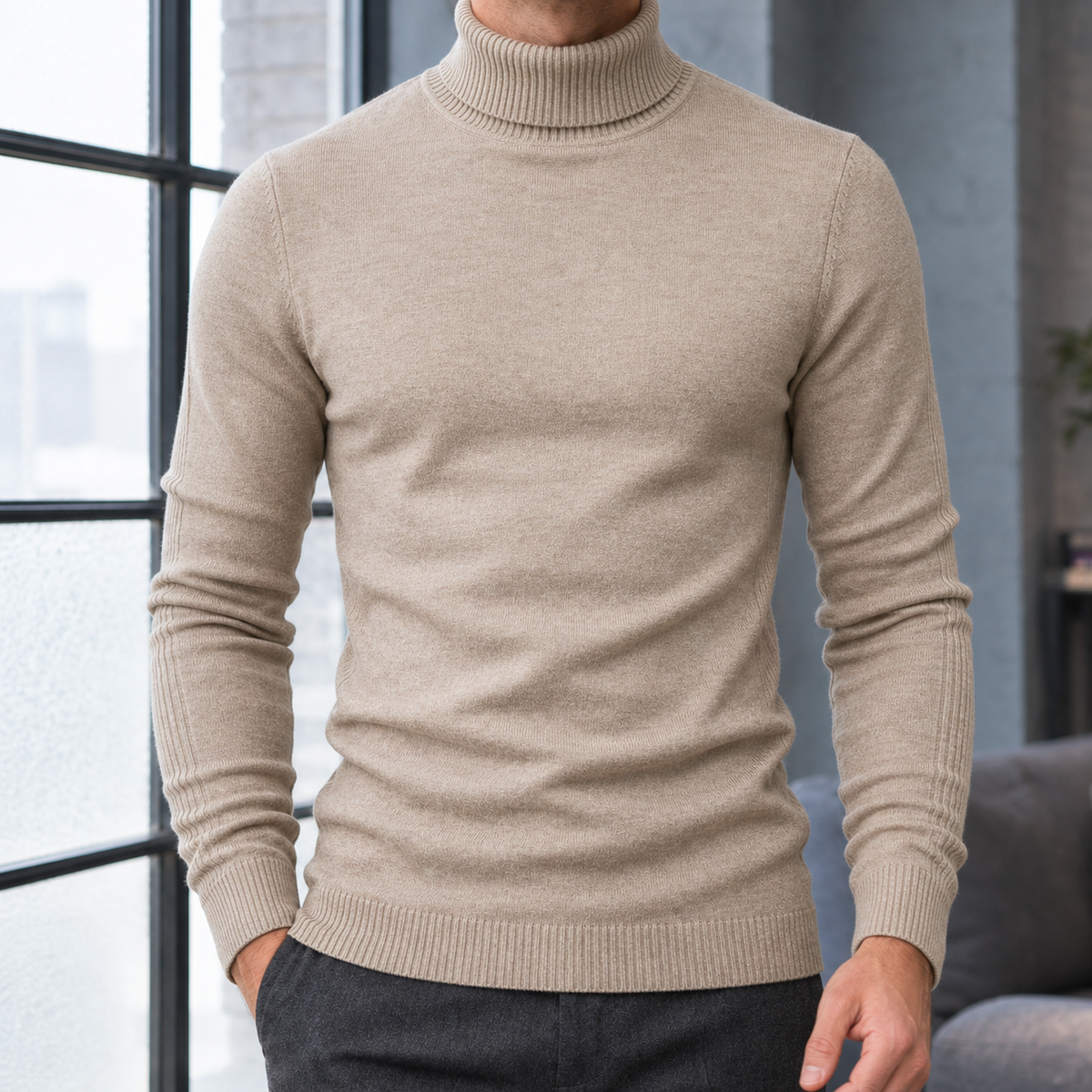 Axel Turtleneck Sweater - Khaki