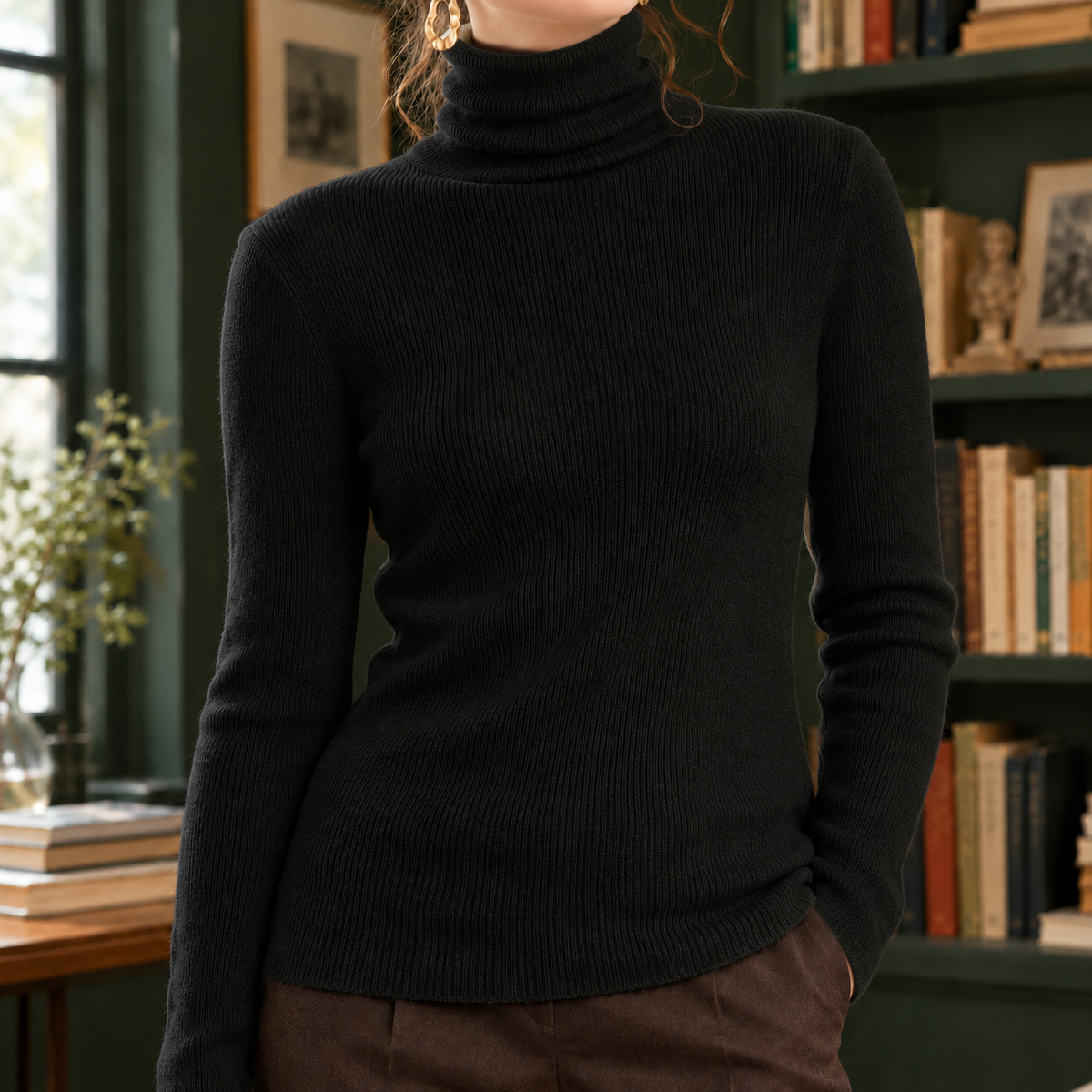 Ottilia Turtleneck Sweater - Black