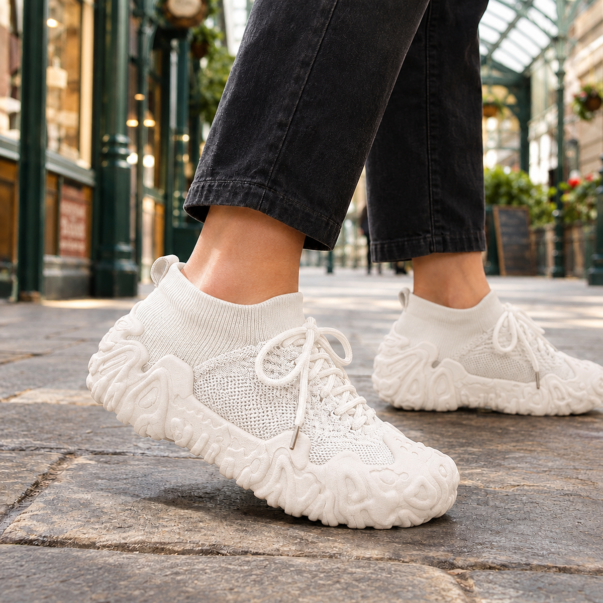 Molinari Sculpted Sneakers - Cream