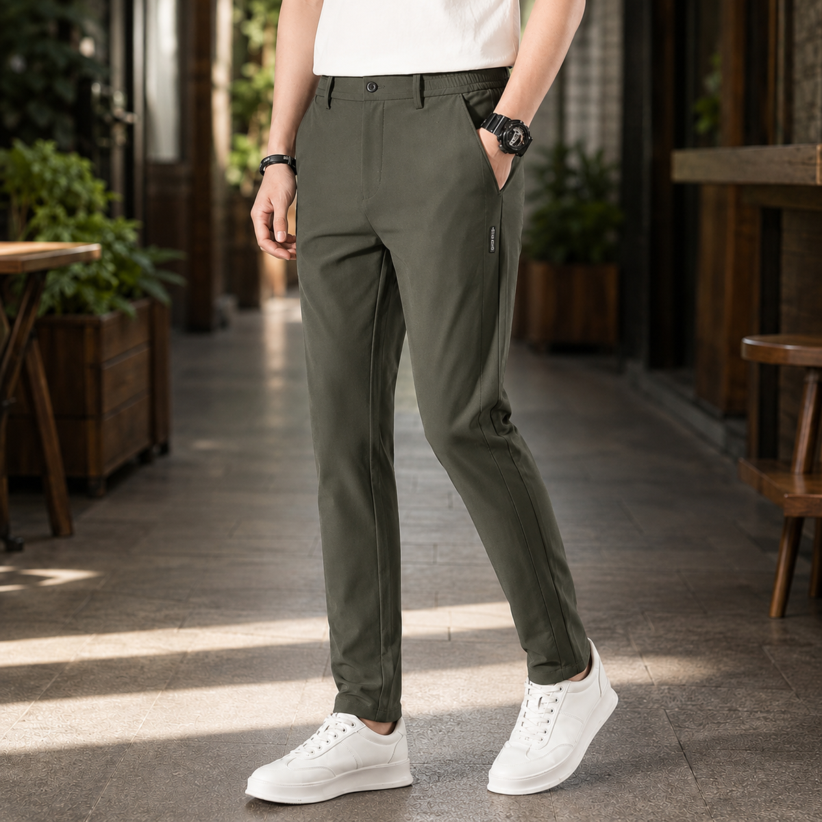 Hudson Slim Pants - Army Green