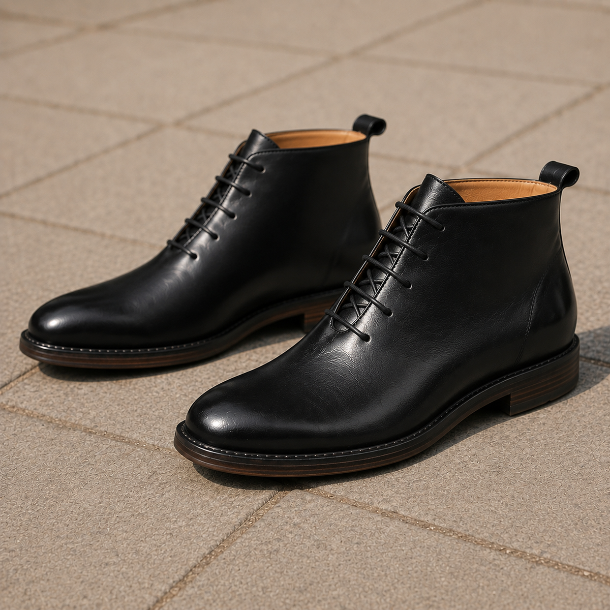 Gherardi Leather Ankle Boots - Black