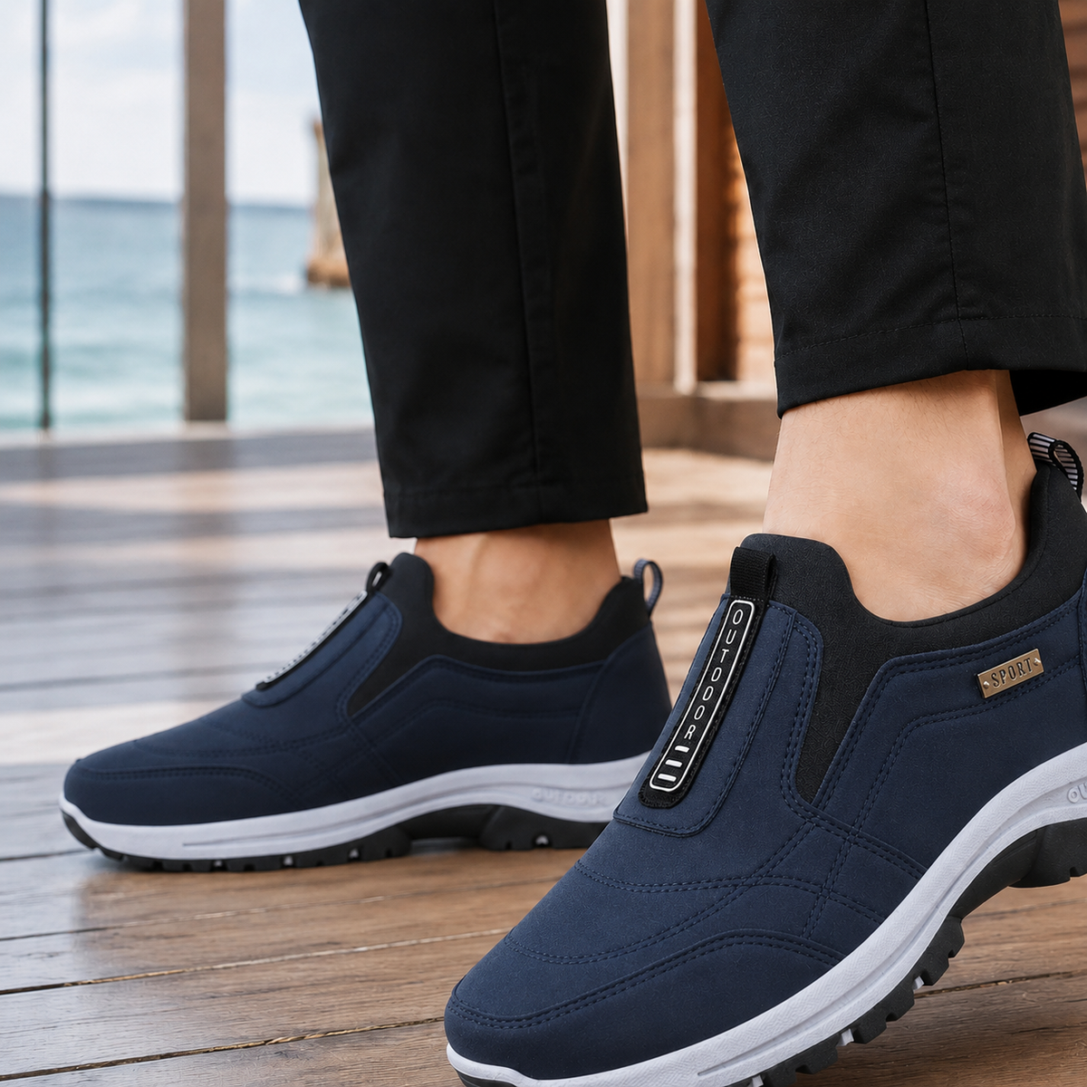 Landini Slip-On Sneakers - Navy Blue
