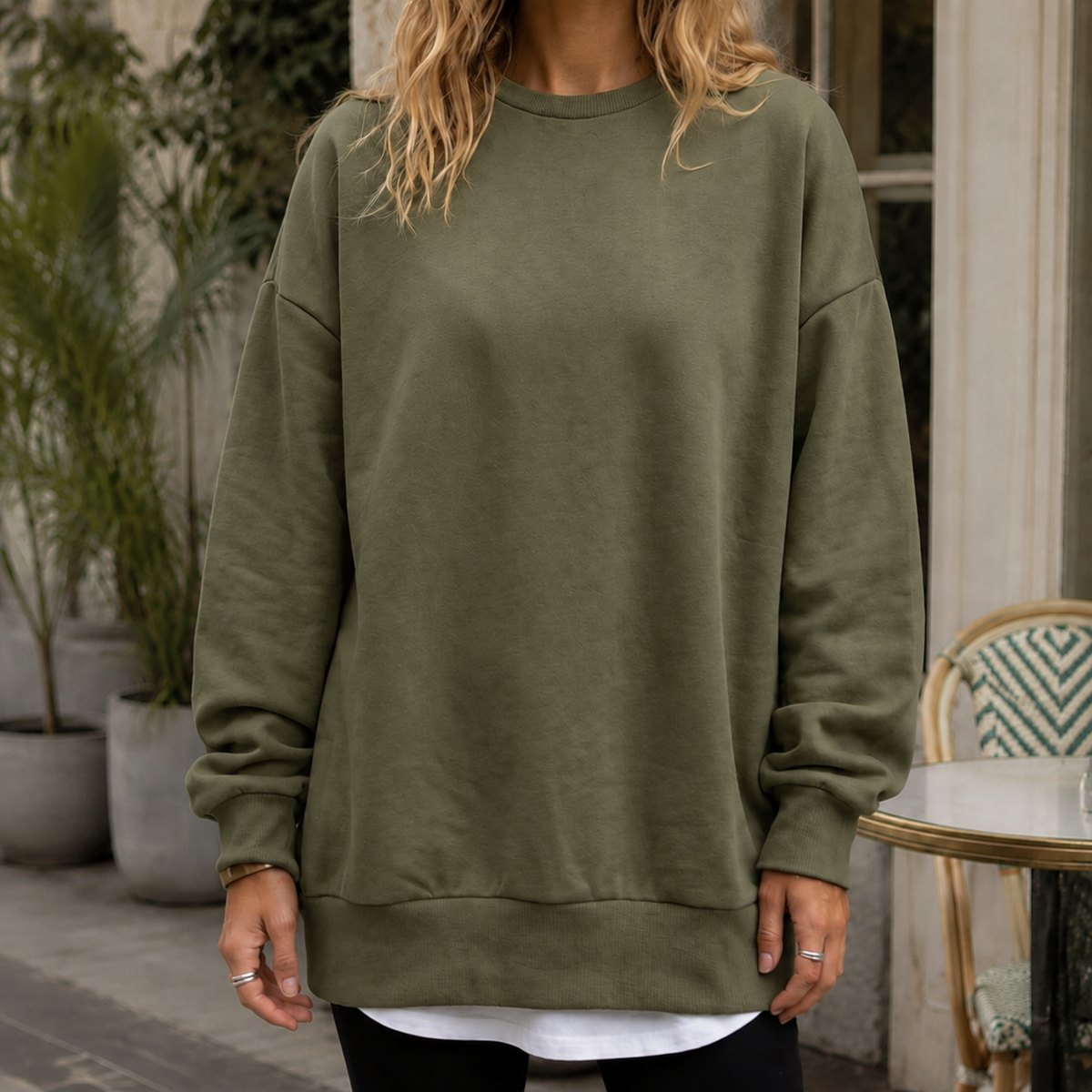 Romy Oversized Sweatshirt - Army Green