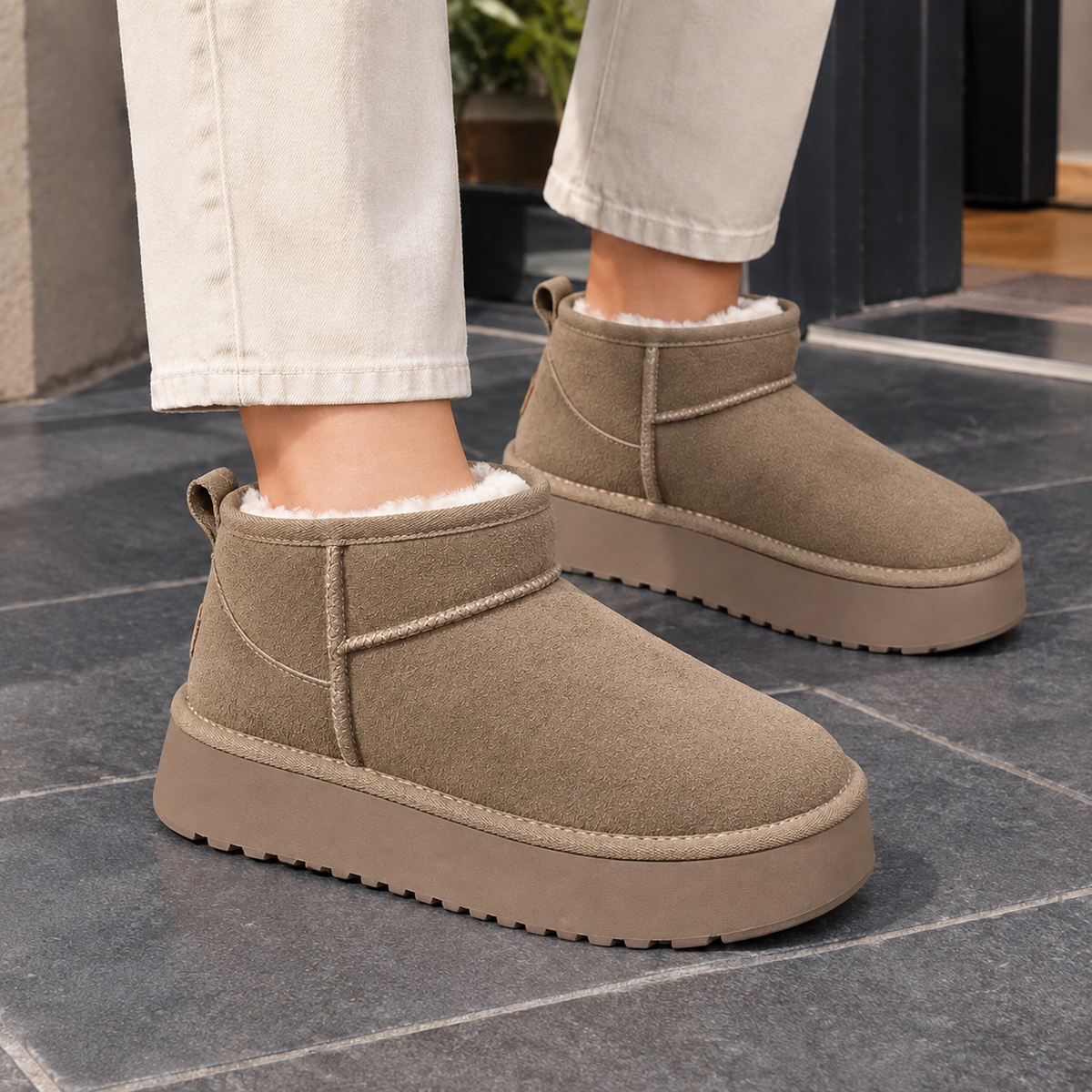 Piacenza Platform Snow Boots - Antelope Brown