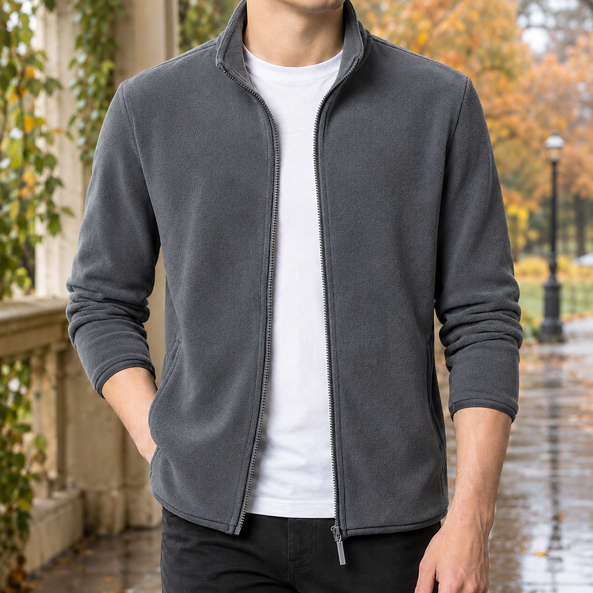 Simon Fleece Jacket - Medium Gray