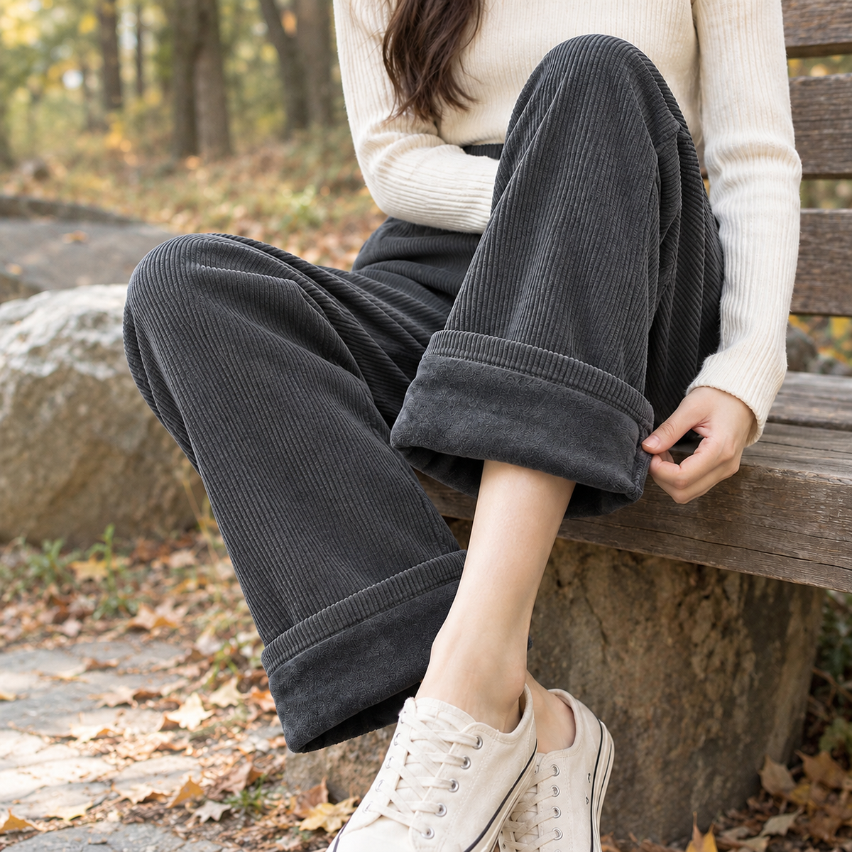 Imogen-Mae Fleece-Lined Pants - Gray