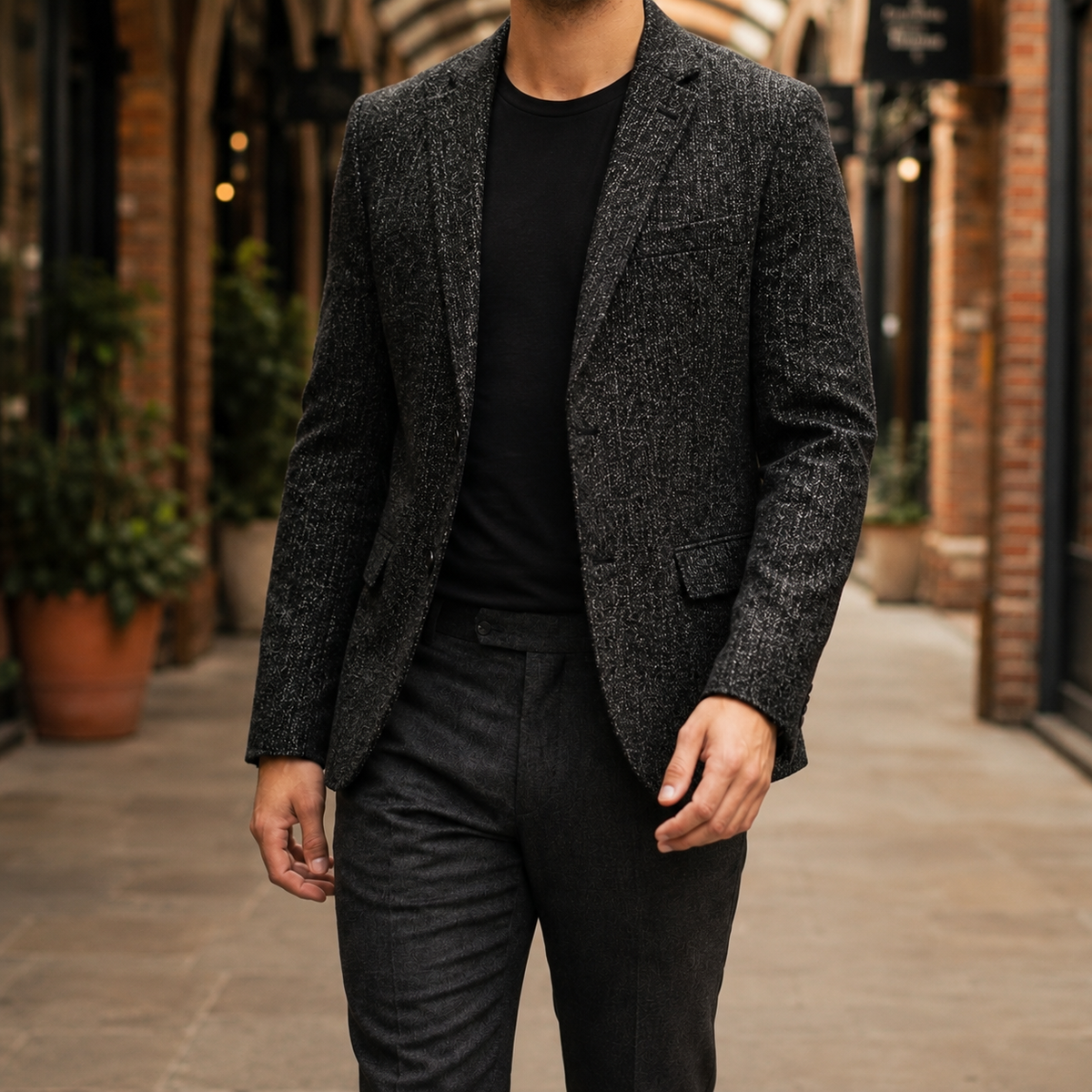 Oliver Notch Lapel Blazer - Black