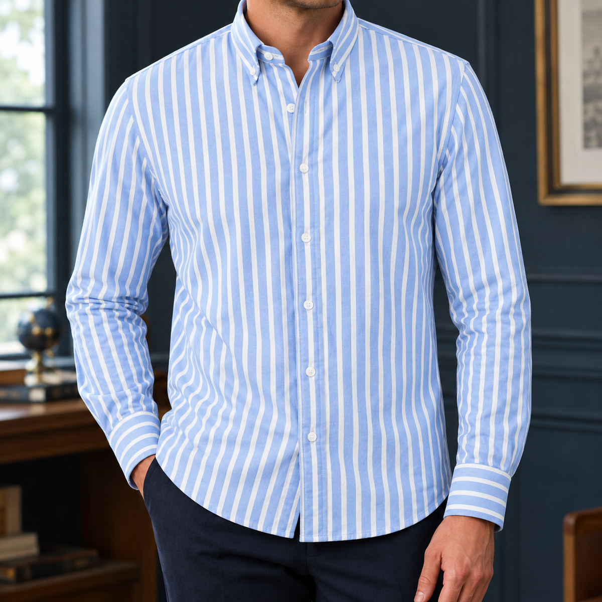 Paul Striped Shirt - Light Blue