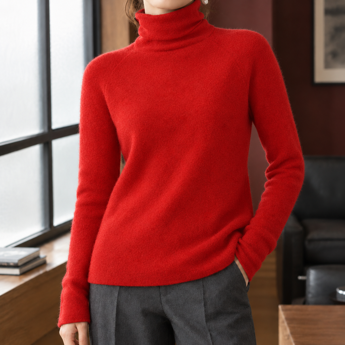 Mariella Turtleneck Sweater - Red