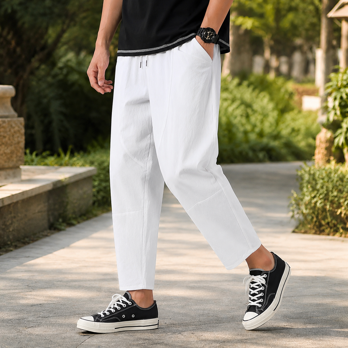 Callum Cropped Pants - White