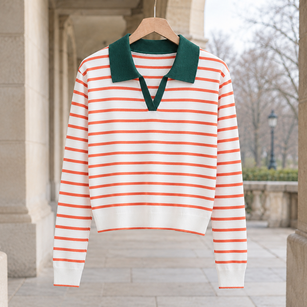 Charles Polo Top - White and Orange