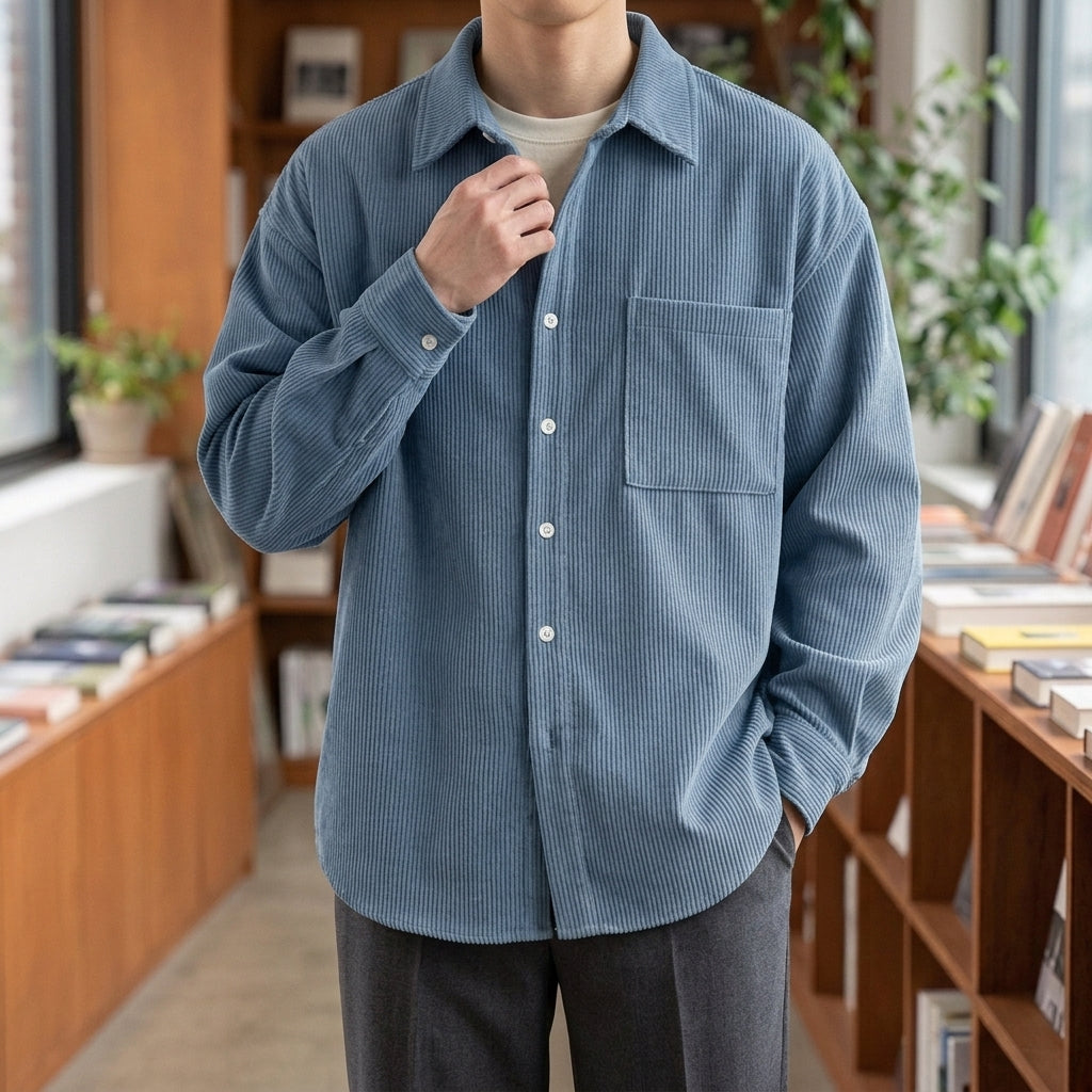 Blake Corduroy Shirt - Blue