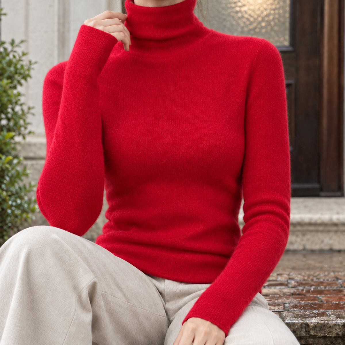 Lucinda Turtleneck Sweater - Red