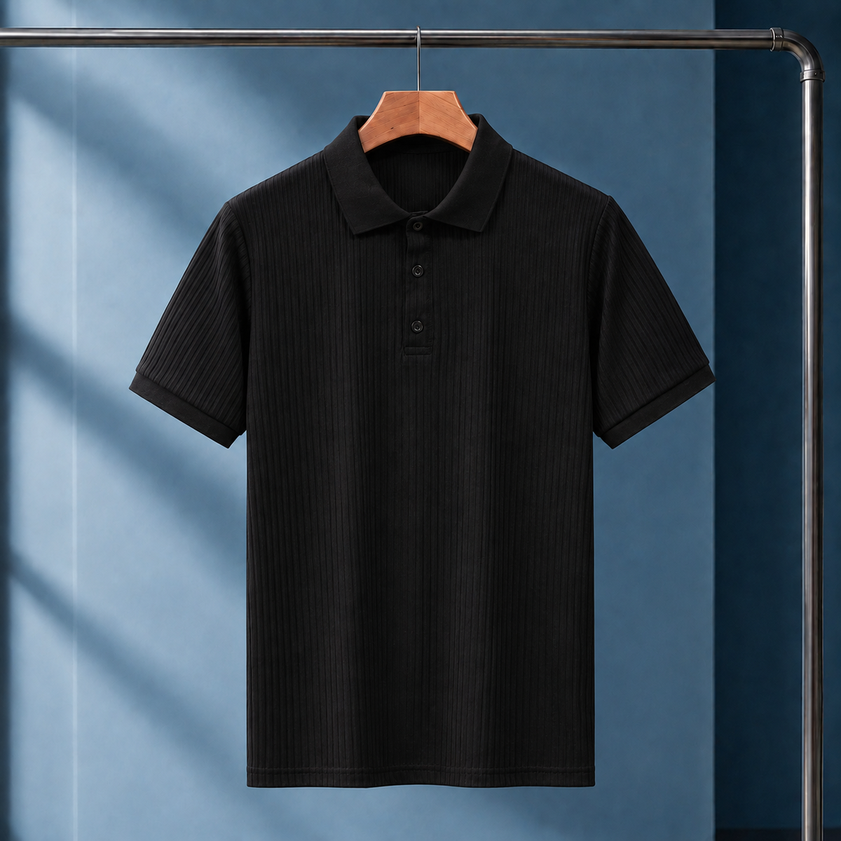 Francis Ribbed Polo - Black