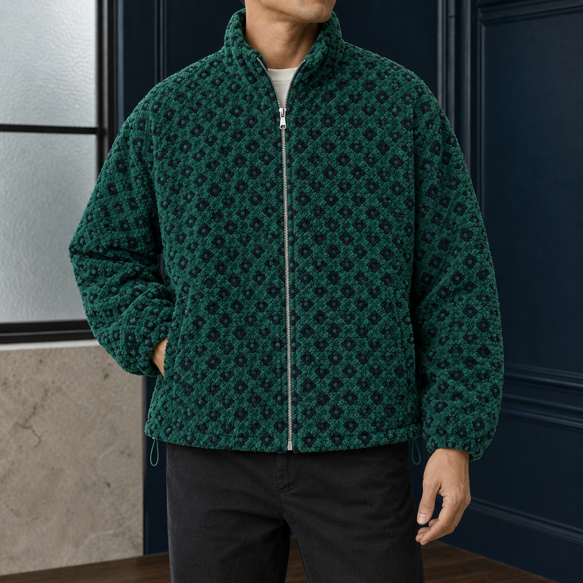 Tyler Plush Jacket - Dark Green