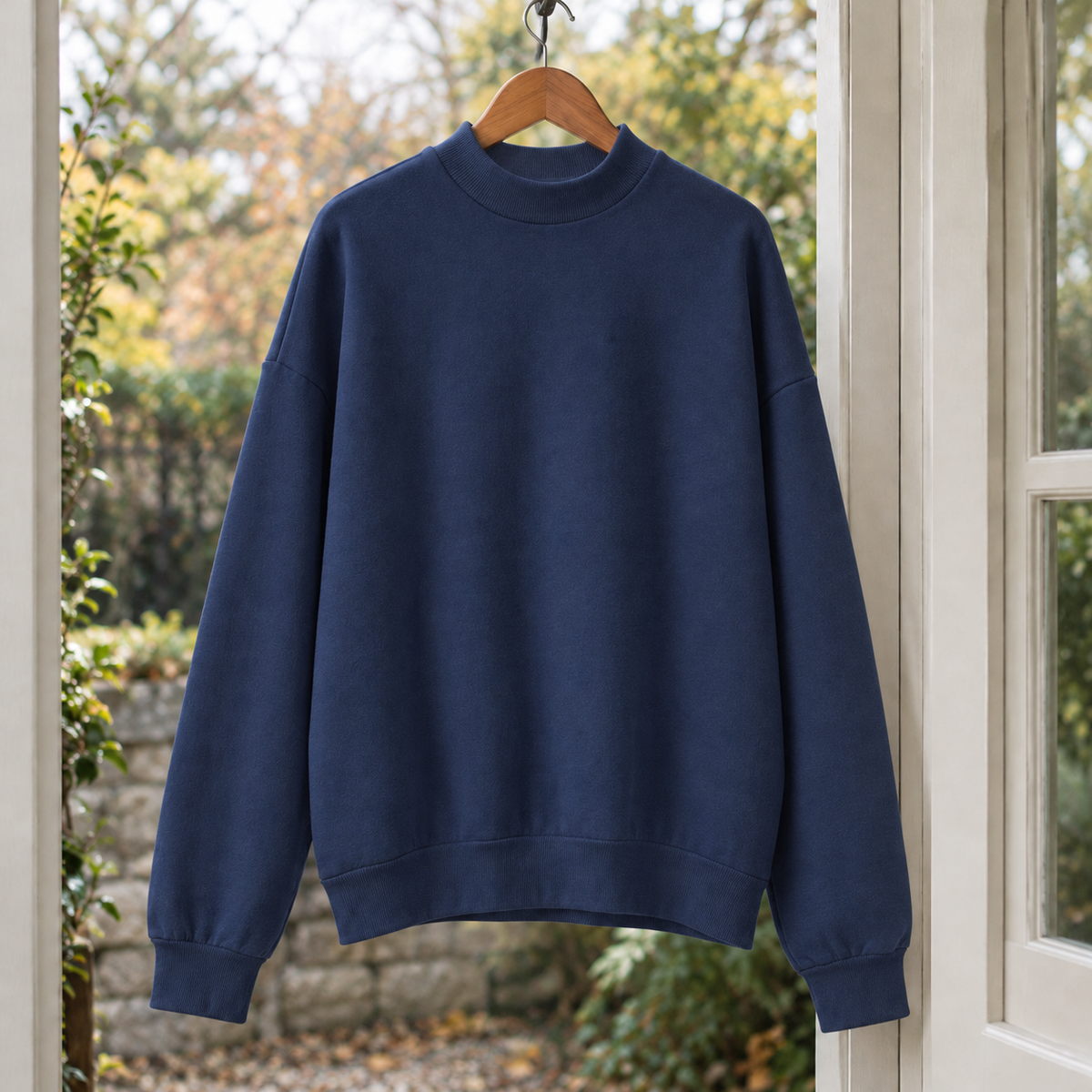 Philippa-Belle Mock Neck Sweater - Navy