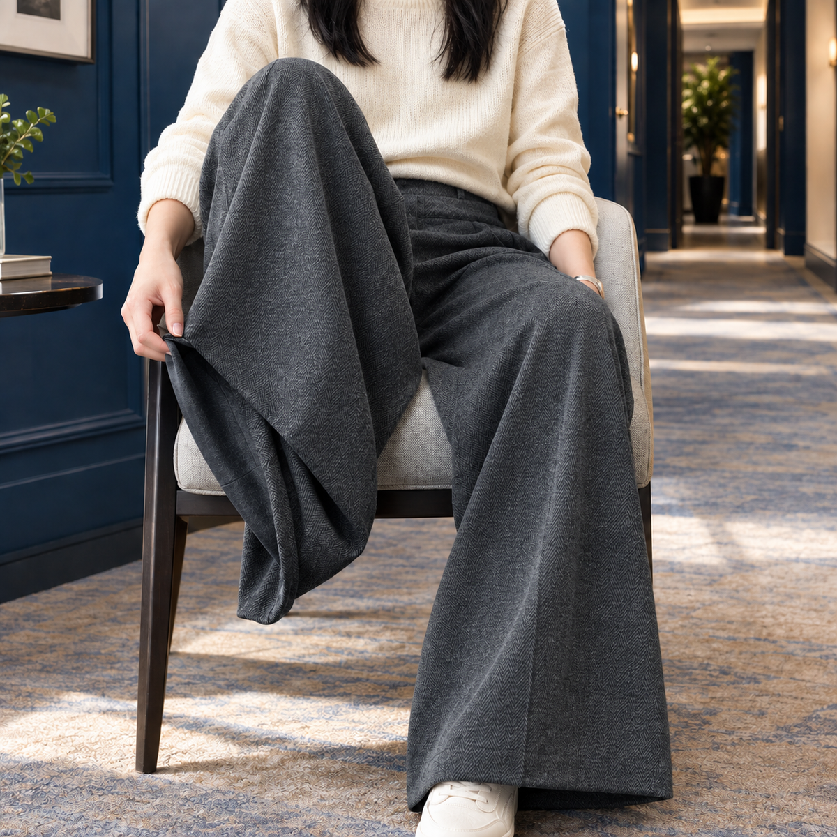 Jemima Wide Leg Pants - Dark Gray