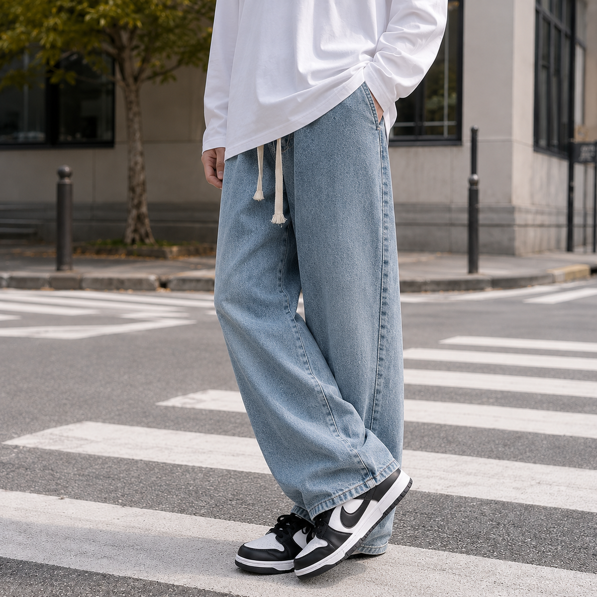 Gideon Wide Leg Jeans - Vintage Blue