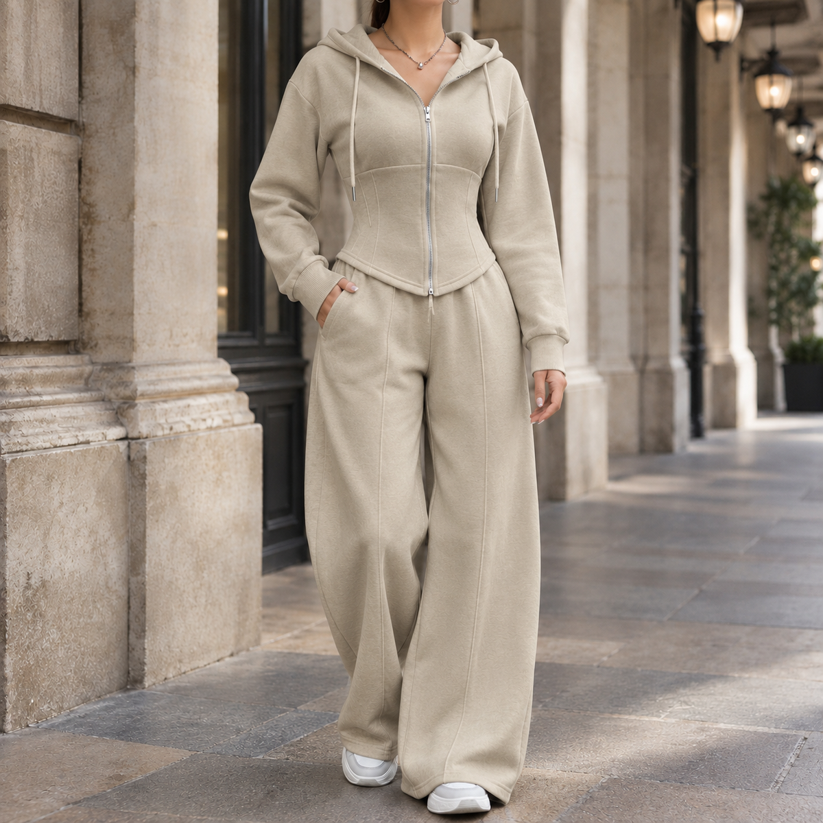 Talia-Jane Sculpted Set - Khaki