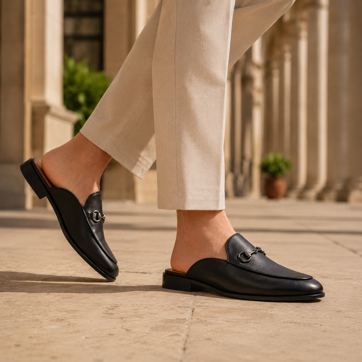 Fiorella Horsebit Mules - Charcoal