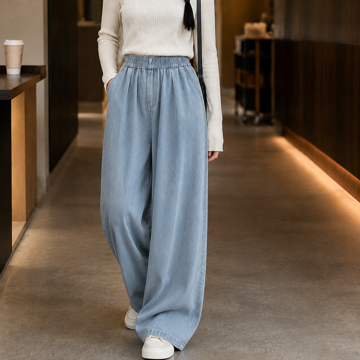 Demelza Wide Leg Pants - Retro Blue