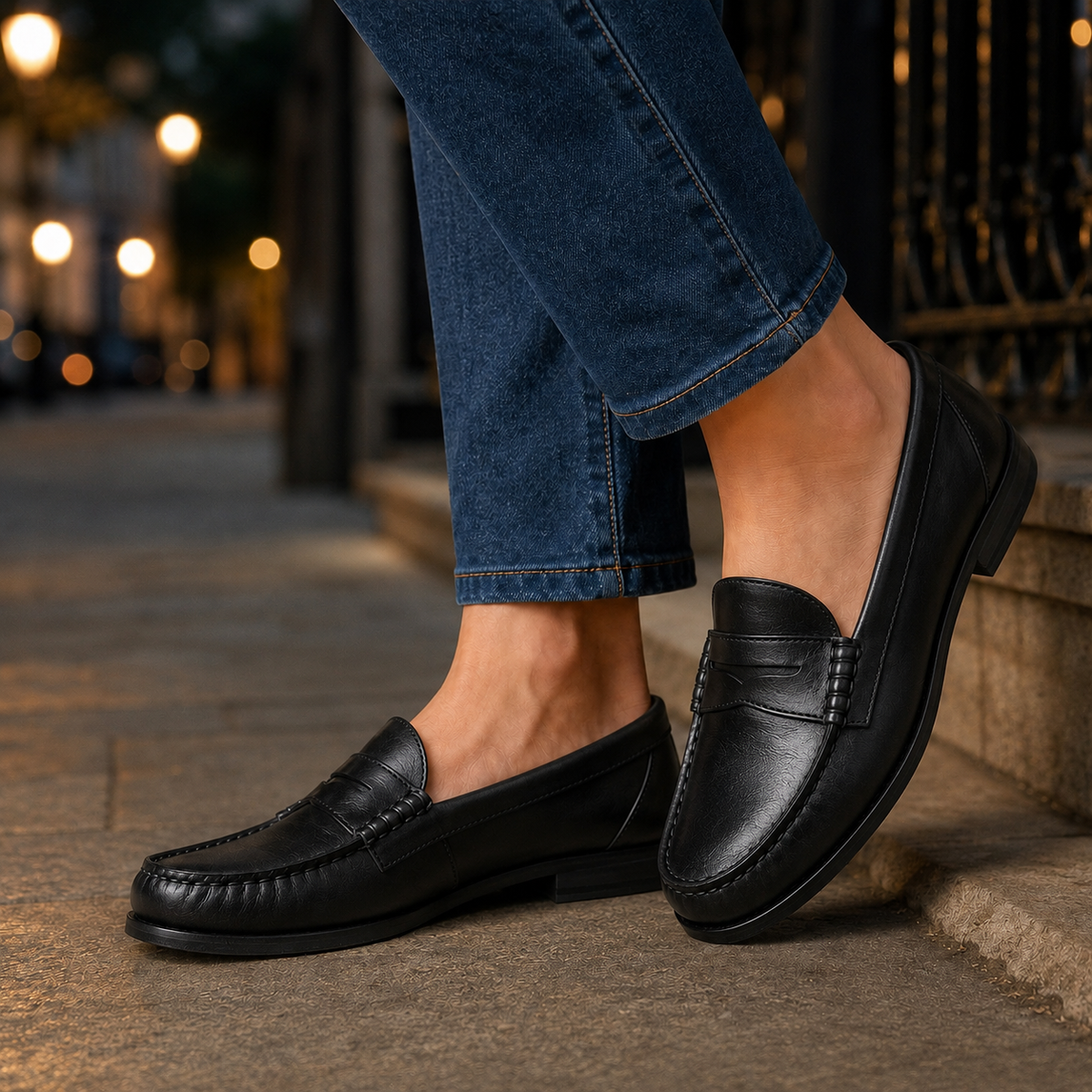 Olivieri Leather Loafers - Black