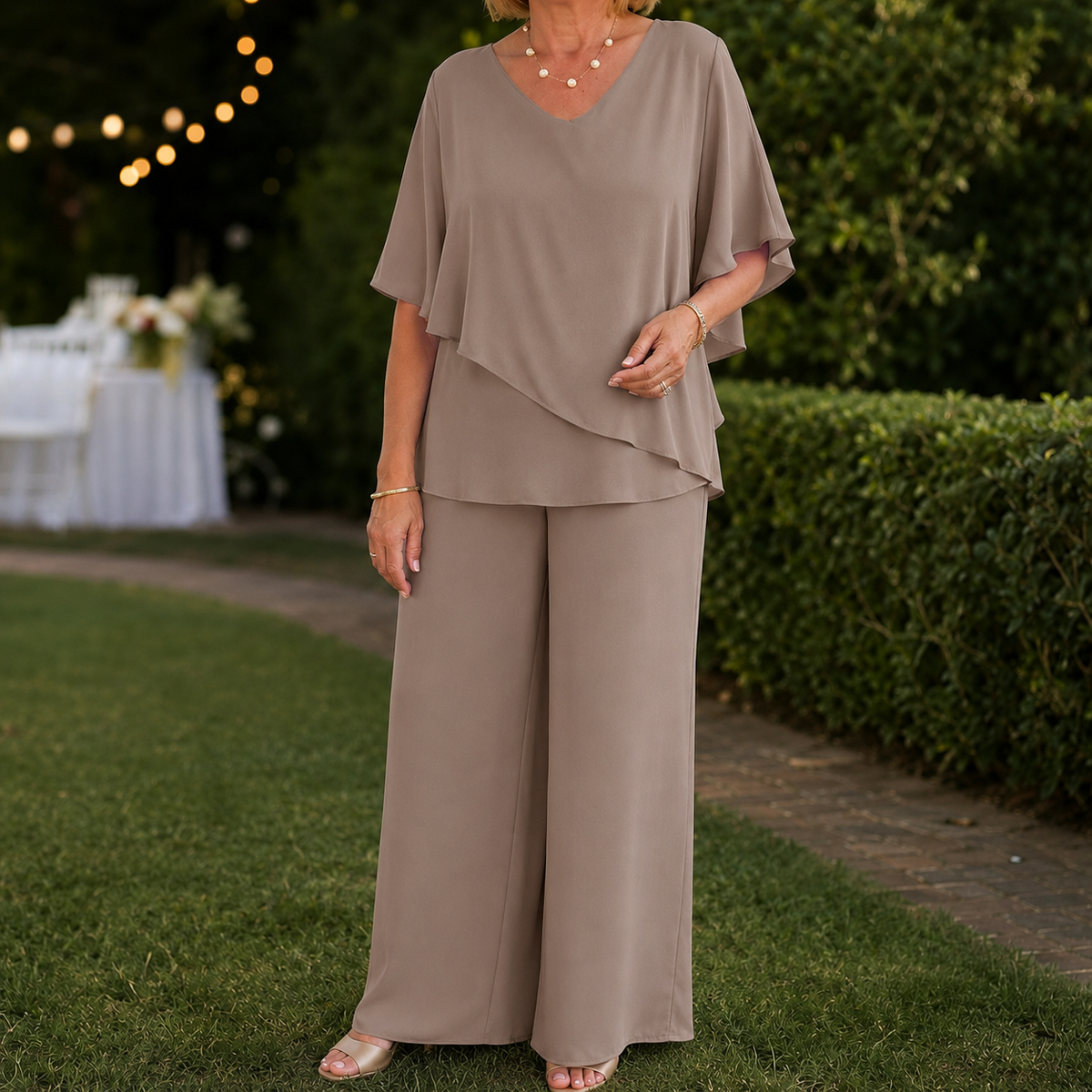 Elise Asymmetric Set - Khaki