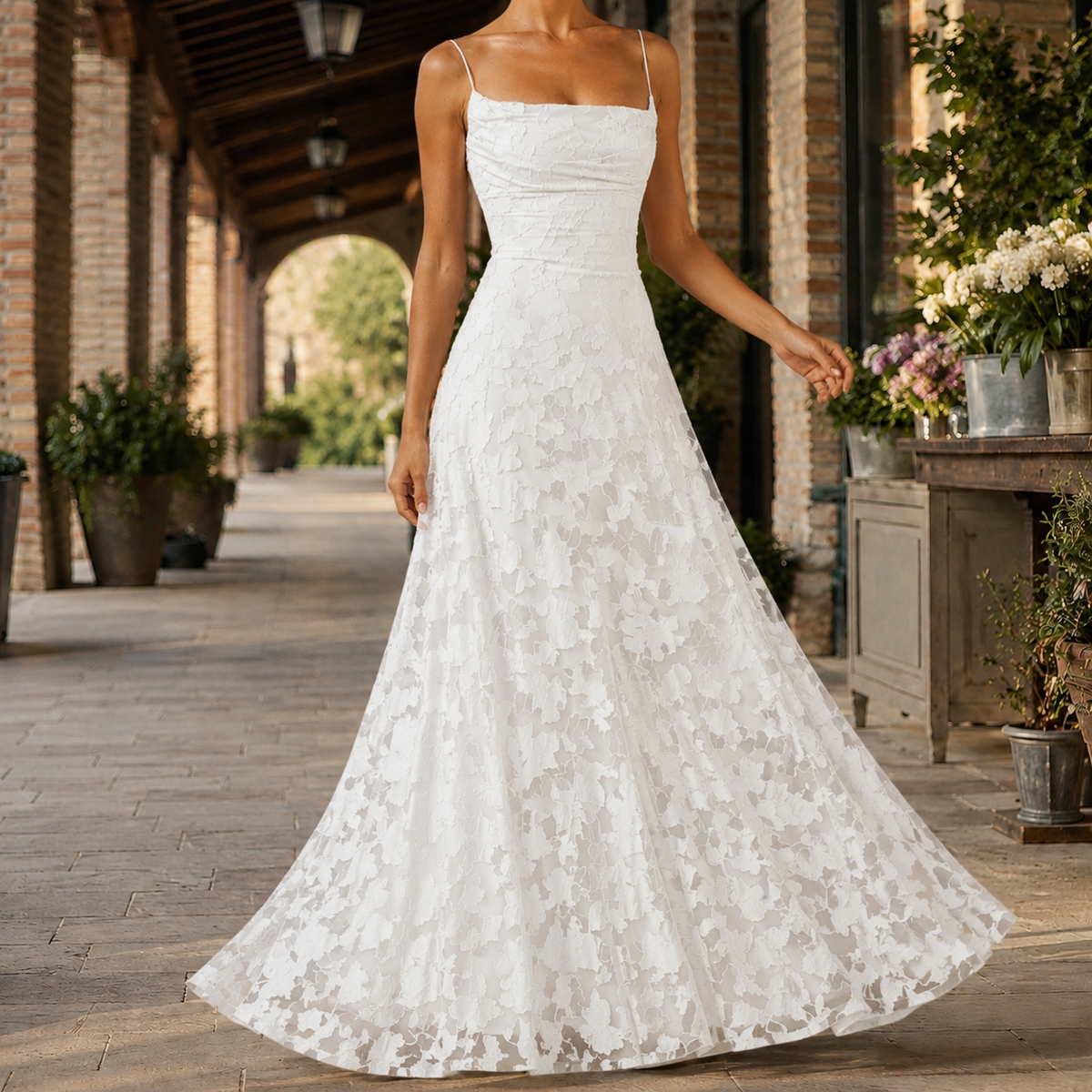 Selene Lace Maxi Dress - White
