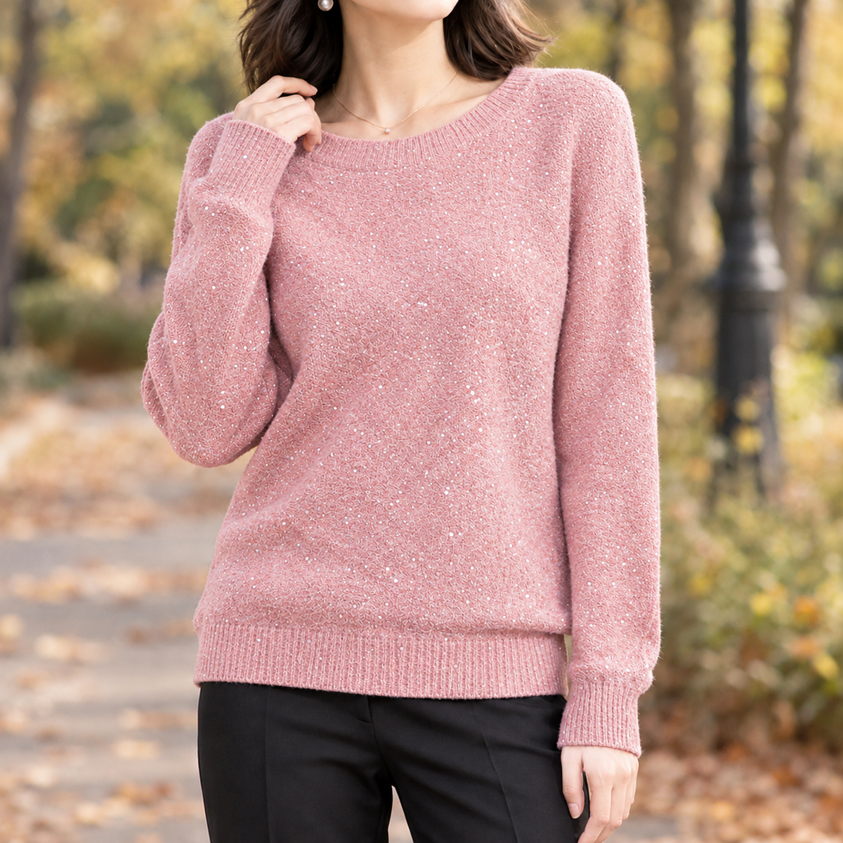 Hallie-Lane Sequin Sweater - Pink