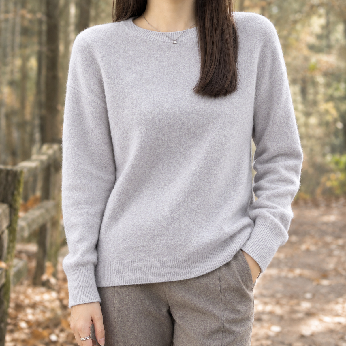 Annabel-Faye Crew Neck Sweater - Silver Gray