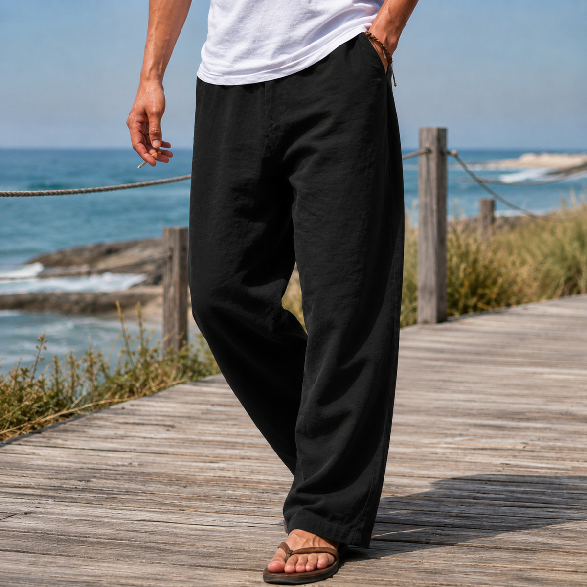 Wyatt Wide Leg Pants - Black