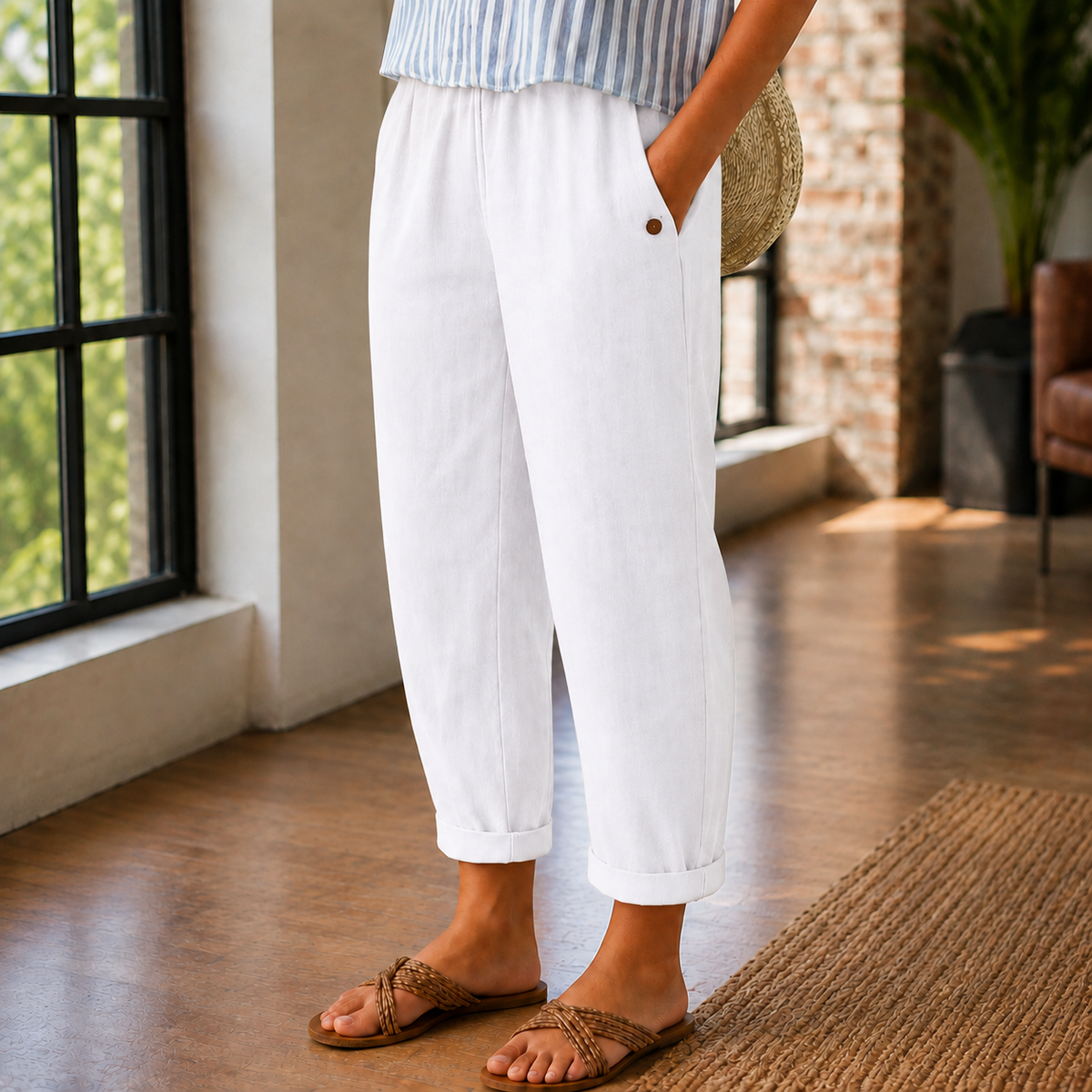 Brigitte Relaxed Pants - White