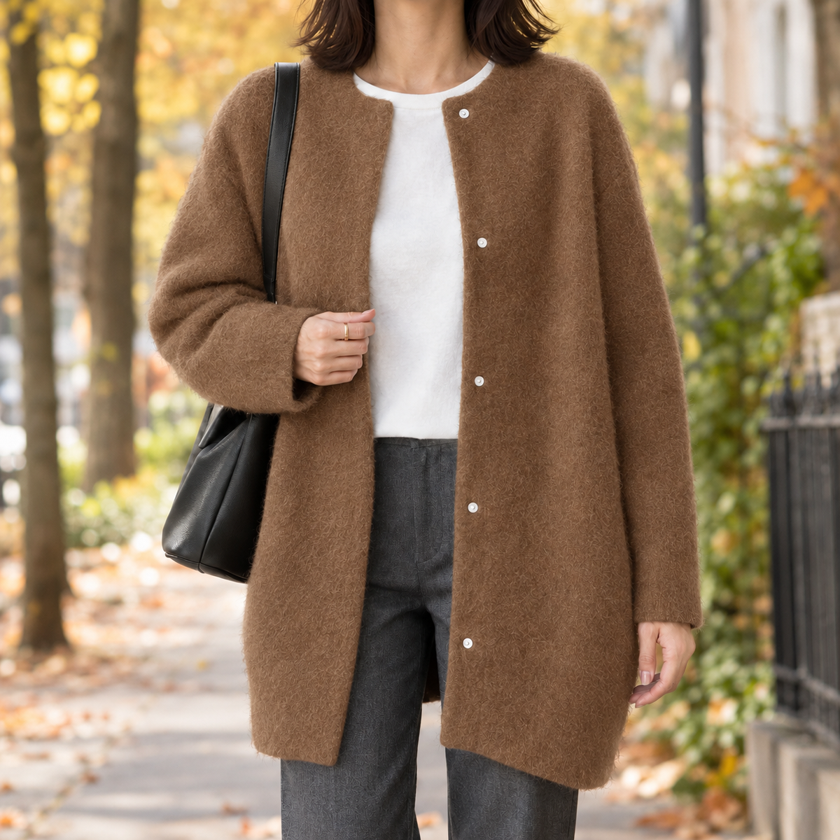 Gemma-Jane Cotton Cardigan - Caramel Brown