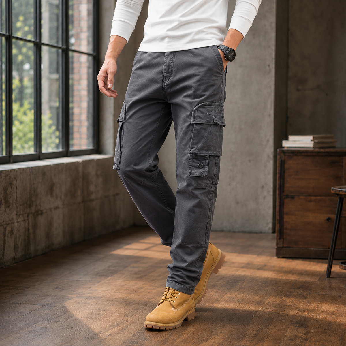 Cedric Relaxed Cargo Pants - Gray