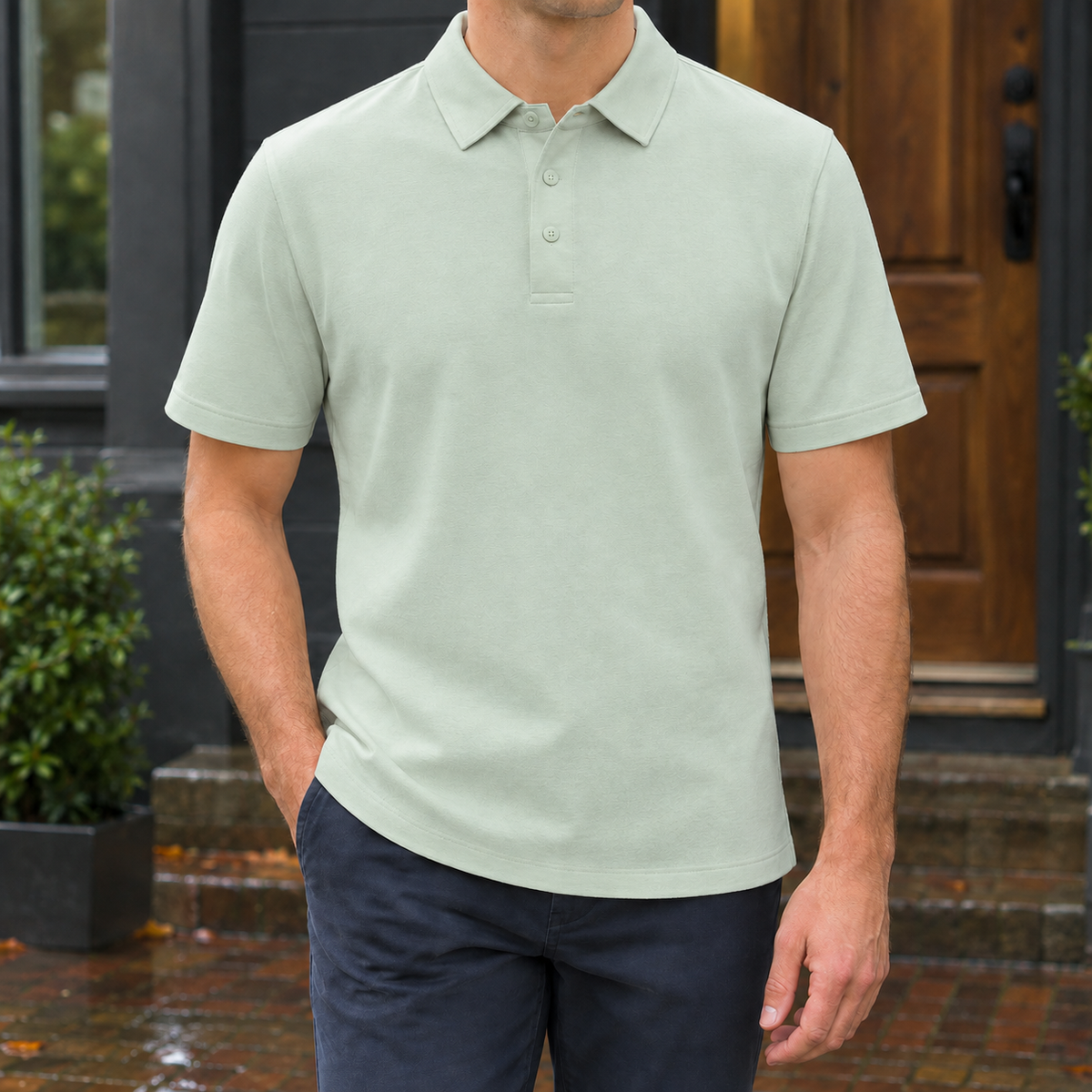 Armel-Lane Cotton Polo - Sunshine Green